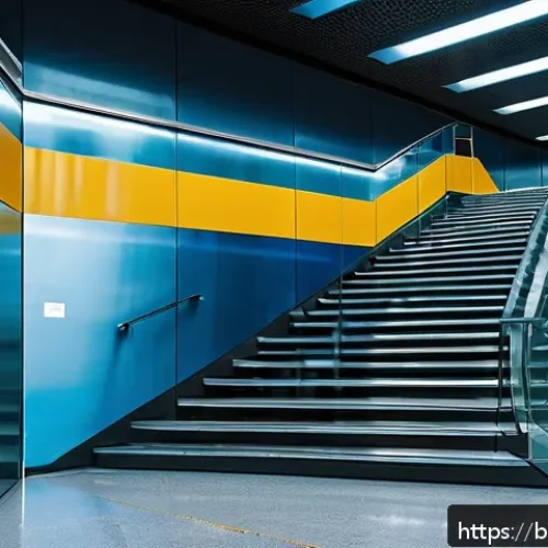 지하철 아트 작품 촬영 팁 - A vibrant urban metro station interior during daytime, showcasing natural sunlight streaming through...