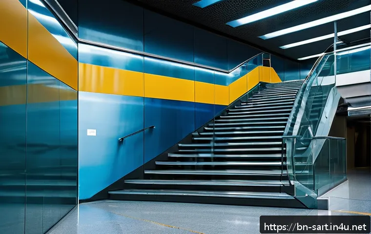 지하철 아트 작품 촬영 팁 - A vibrant urban metro station interior during daytime, showcasing natural sunlight streaming through...